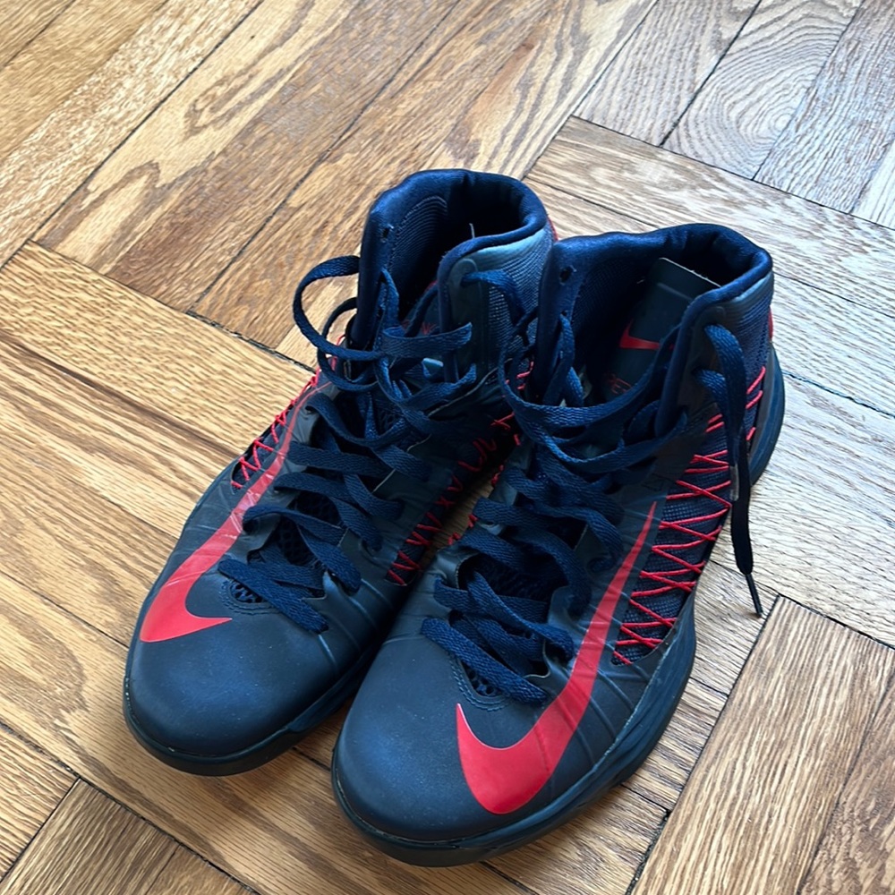 Nike Lunar Hyperdunk 2012 dark blue & Red Sneakers 524934 400 Mens 10.5